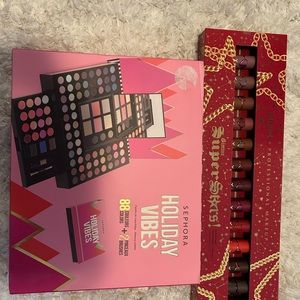 Sephora pallet and NYX lipsticks set